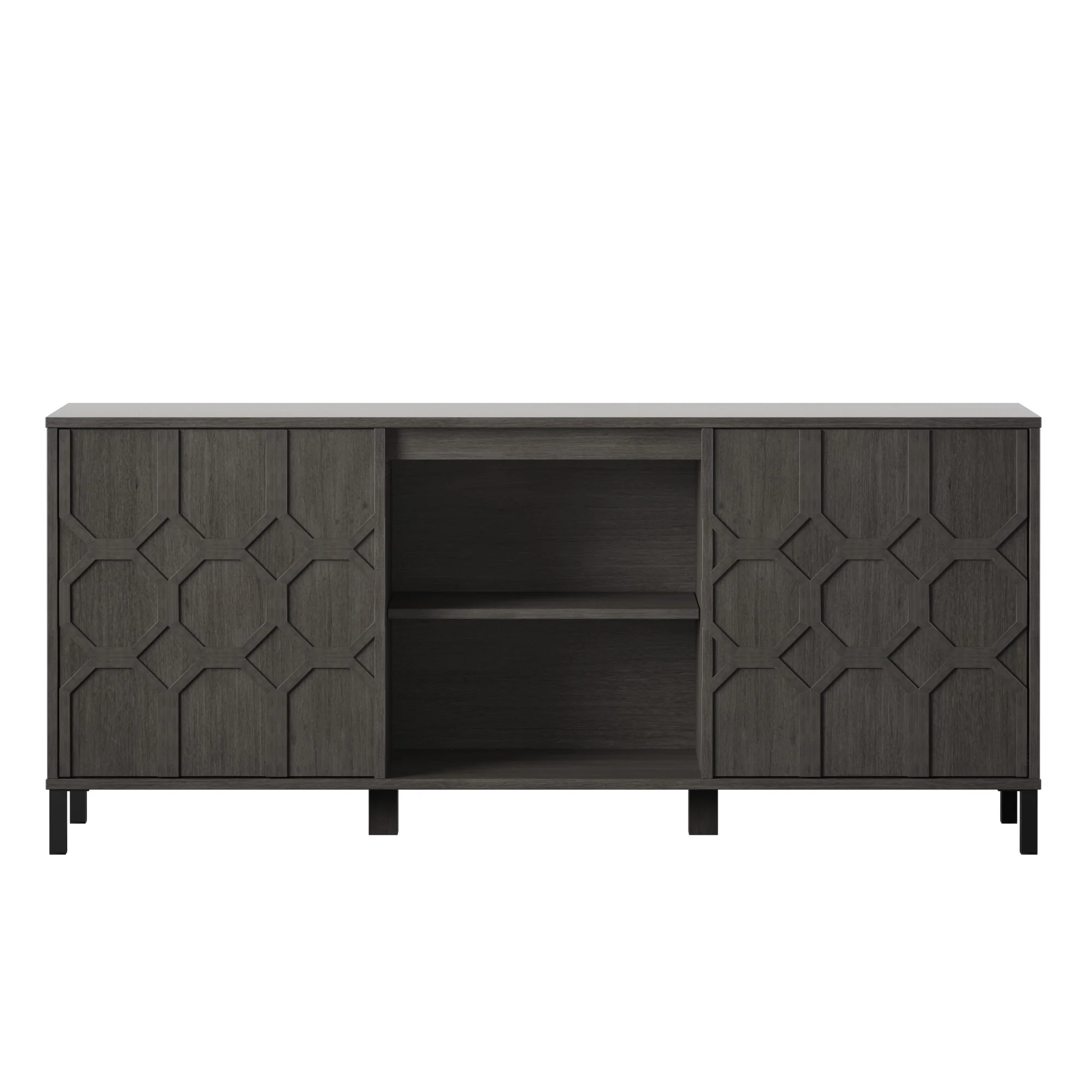Wood Pattern Design 59' TV Stand Media Console - Image 12