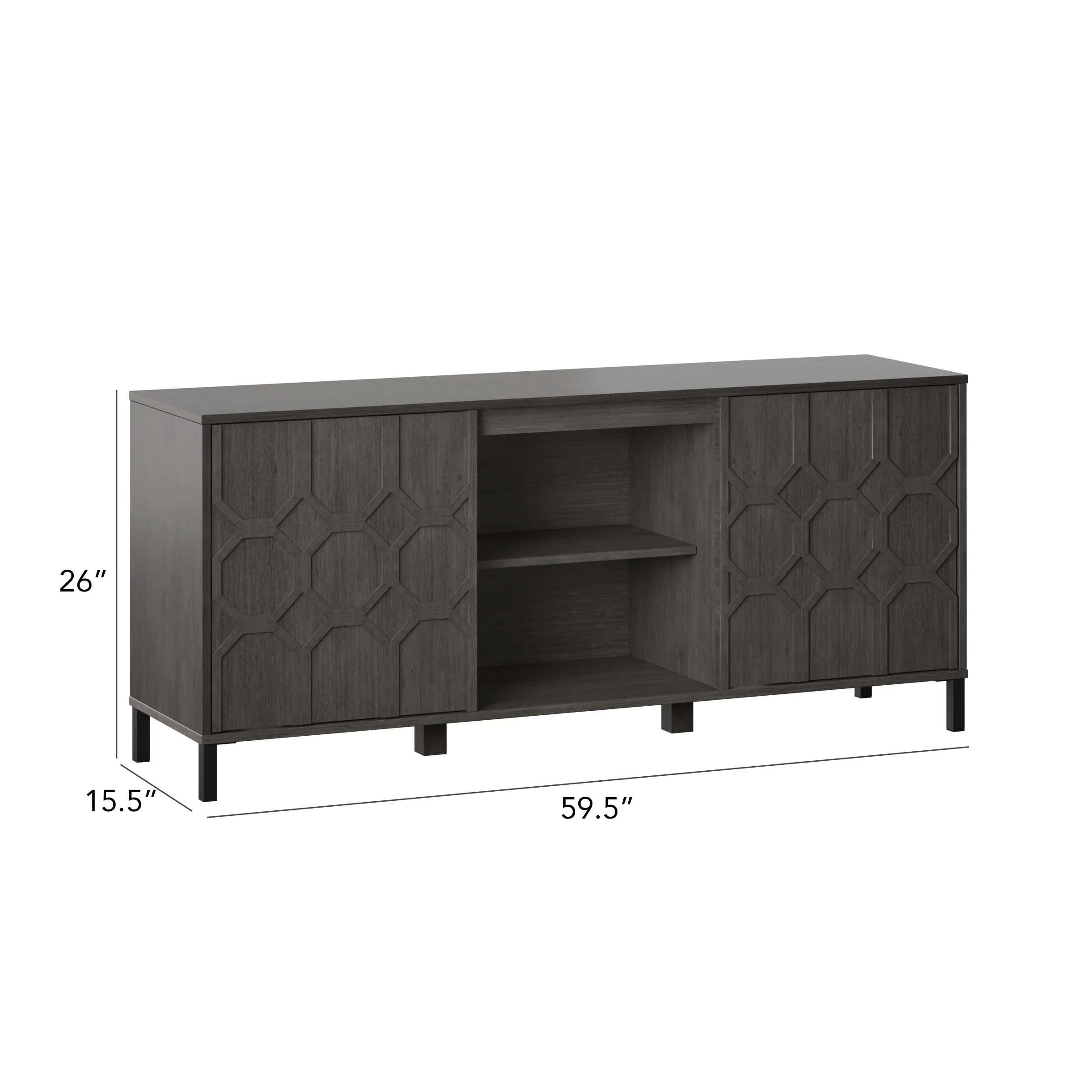 Wood Pattern Design 59' TV Stand Media Console - Image 13