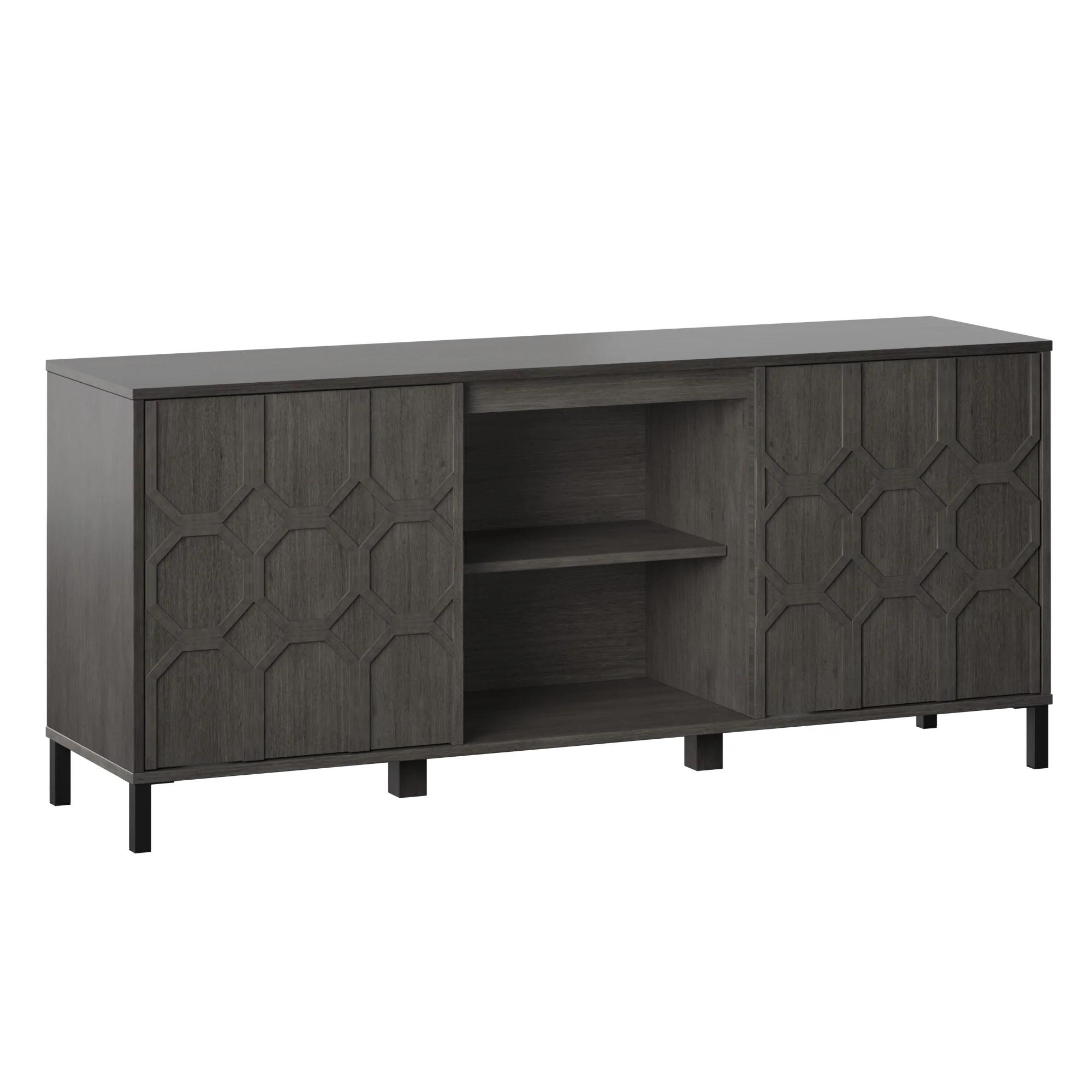 Wood Pattern Design 59' TV Stand Media Console - Image 15