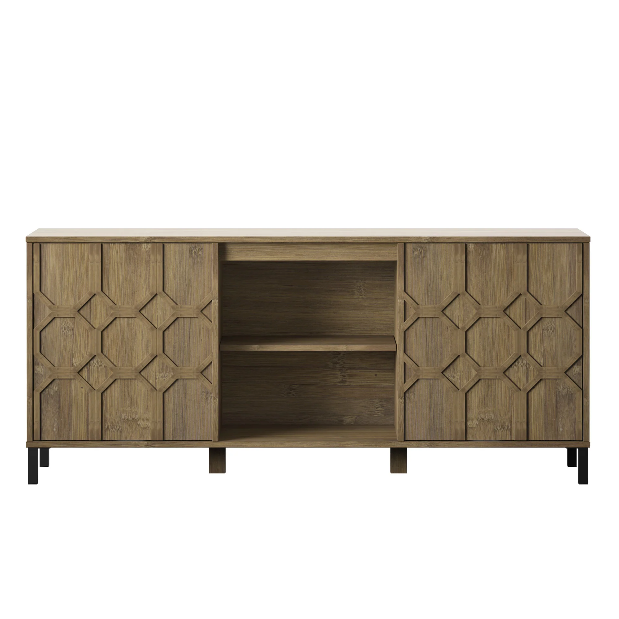 Wood Pattern Design 59' TV Stand Media Console - Image 6