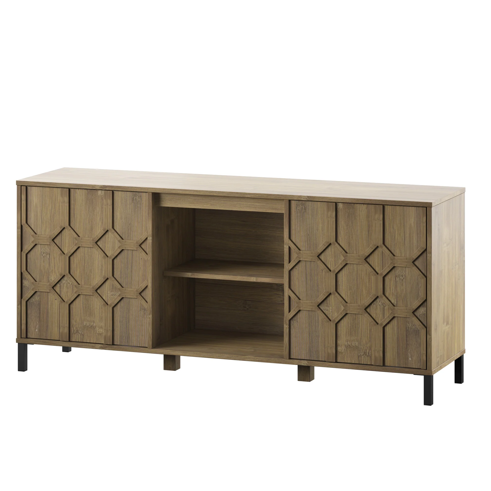 Wood Pattern Design 59' TV Stand Media Console - Image 7