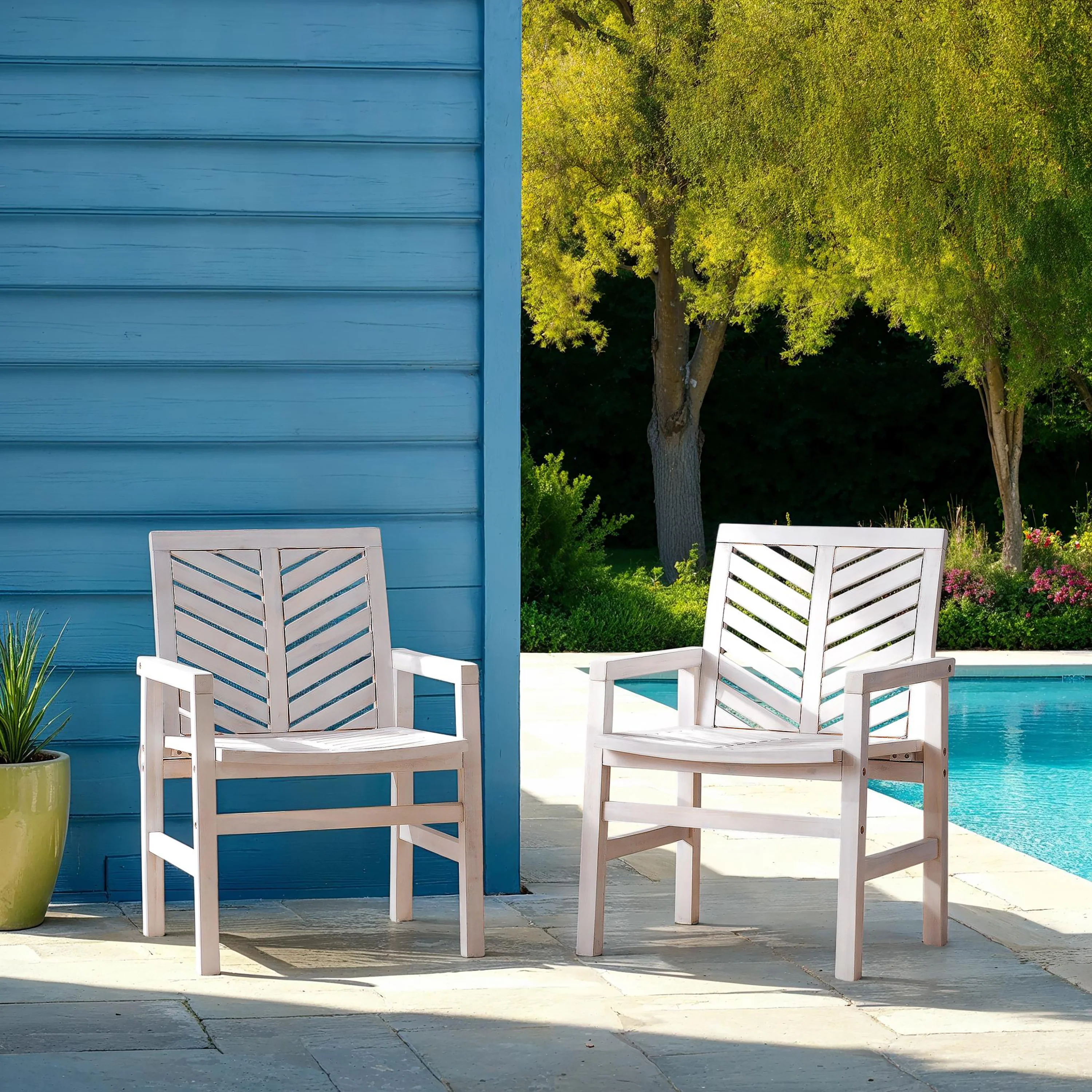 Vincent Patio Wood Chairs, Set of 2 - Image 3