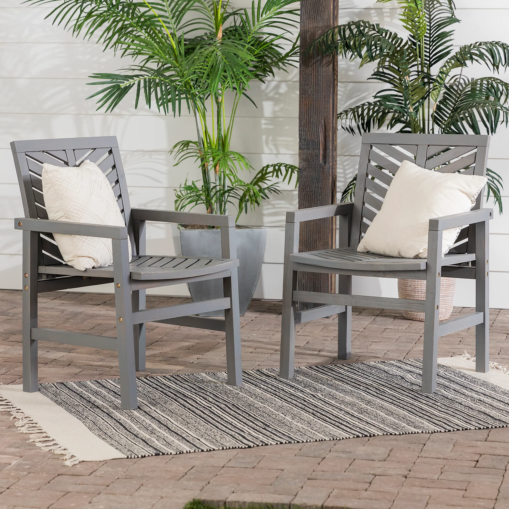 Vincent Patio Wood Chairs, Set of 2 - Image 8