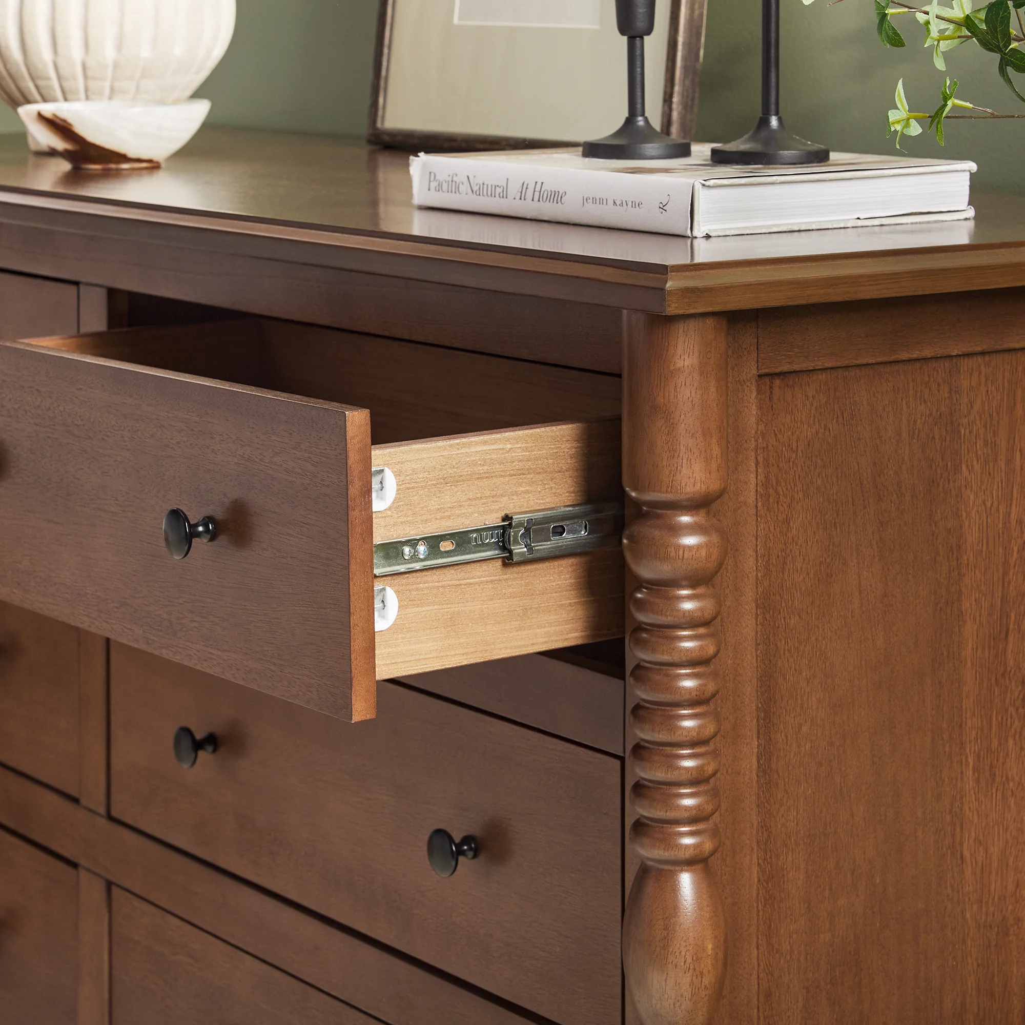 Traditional Vivienne 6-Drawer Easy Assembly Solid Wood Dresser - Image 8