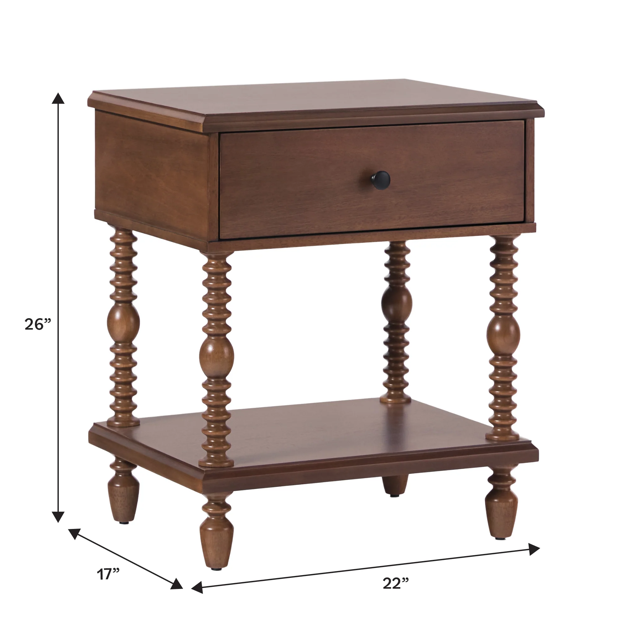 Traditional Vivienne Easy Assembly Solid Wood Nightstand - Image 25