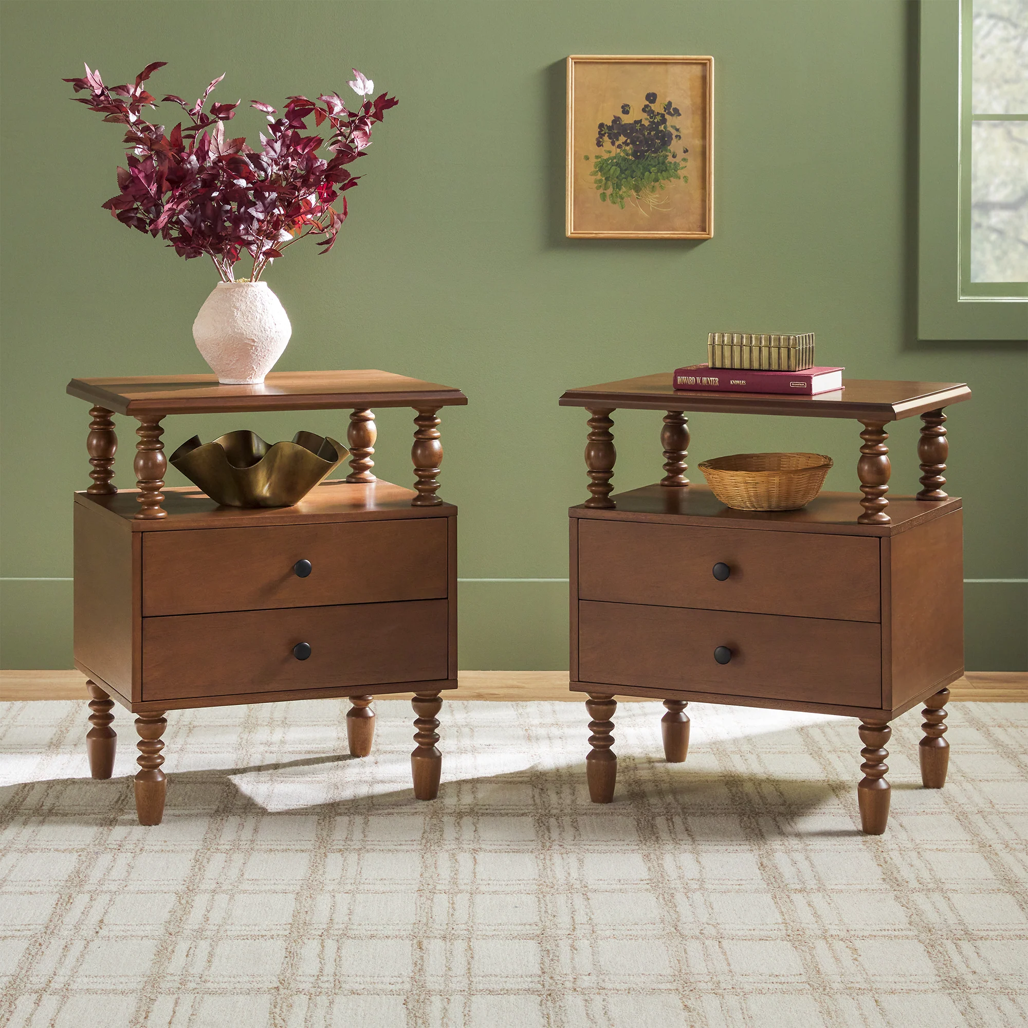 Traditional Vivienne Easy Assembly Solid Wood Nightstand - Image 3