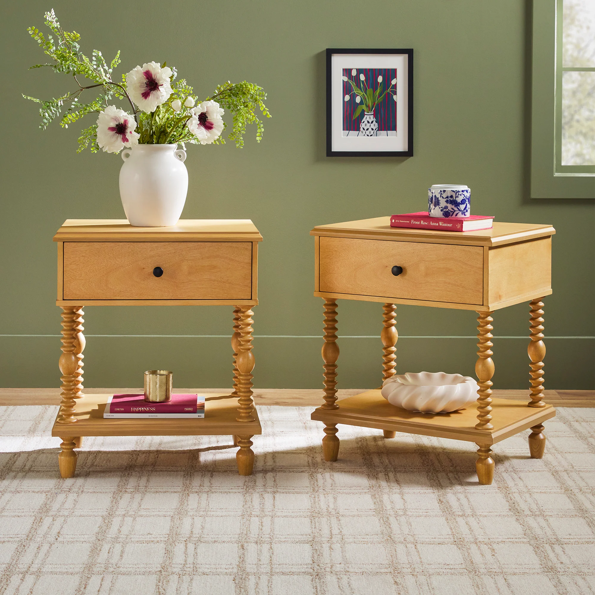 Traditional Vivienne Easy Assembly Solid Wood Nightstand - Image 52