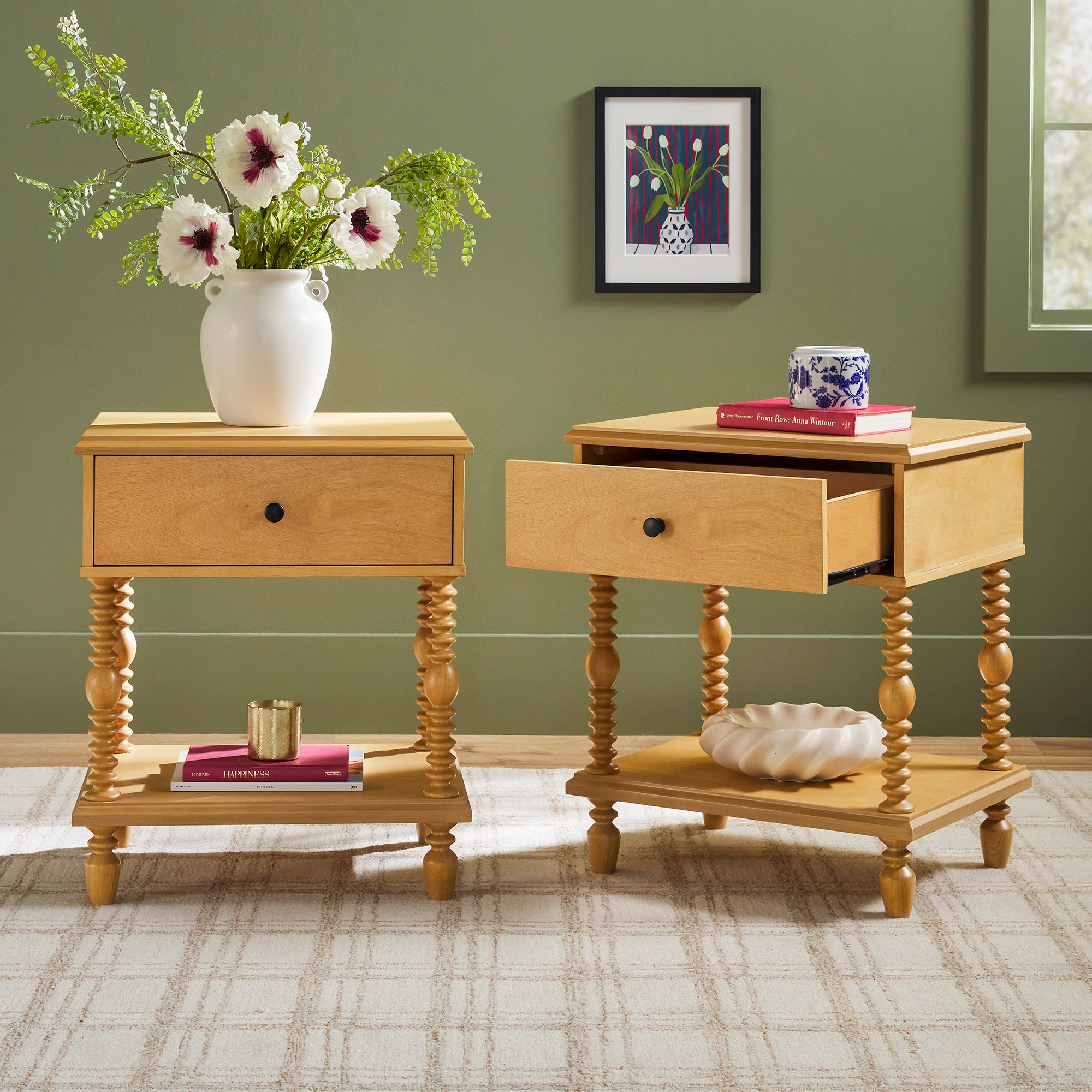 Traditional Vivienne Easy Assembly Solid Wood Nightstand - Image 53