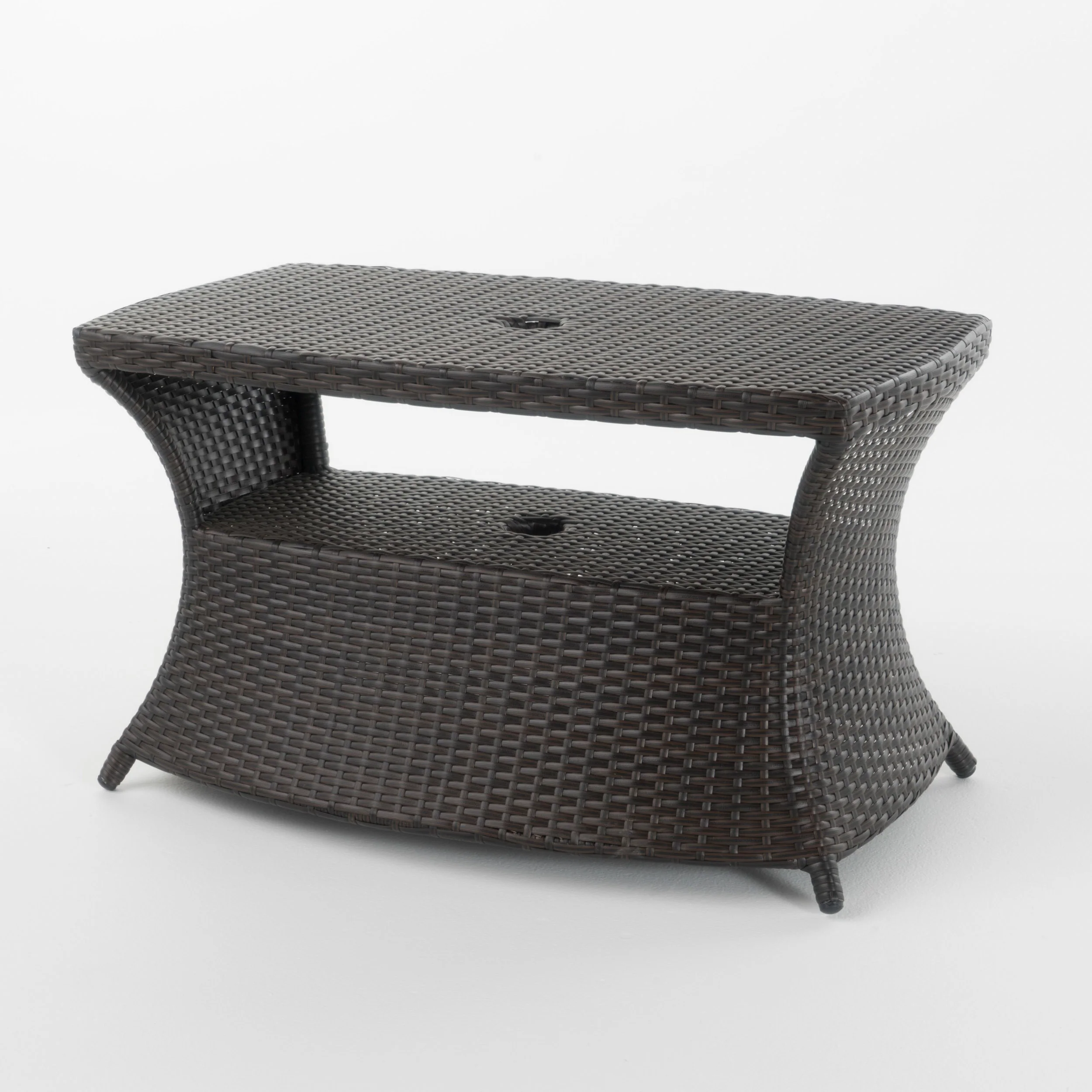 Walker Edison | Wicker Outdoor Patio Coffee Table - Image 7