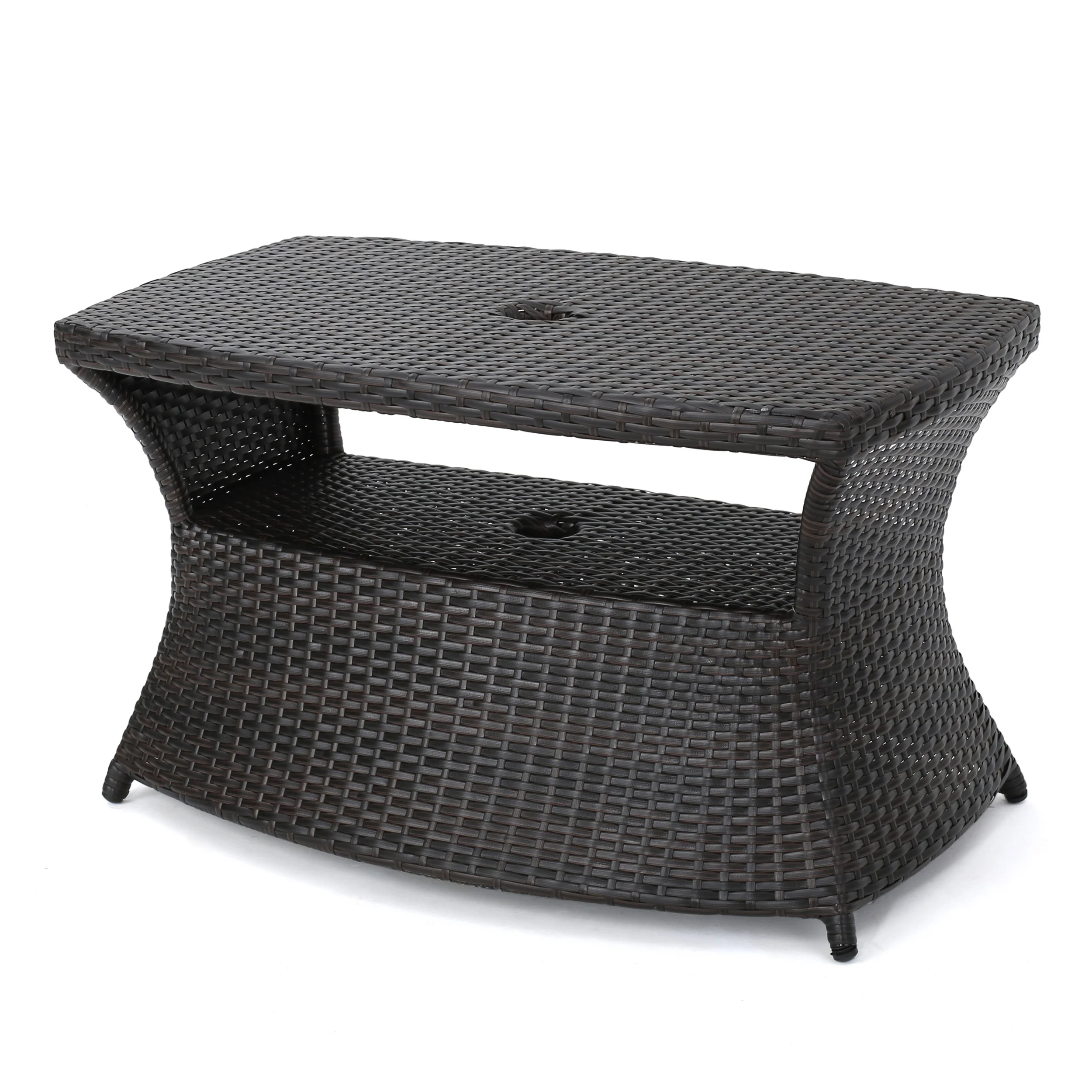 Walker Edison | Wicker Outdoor Patio Coffee Table - Image 8