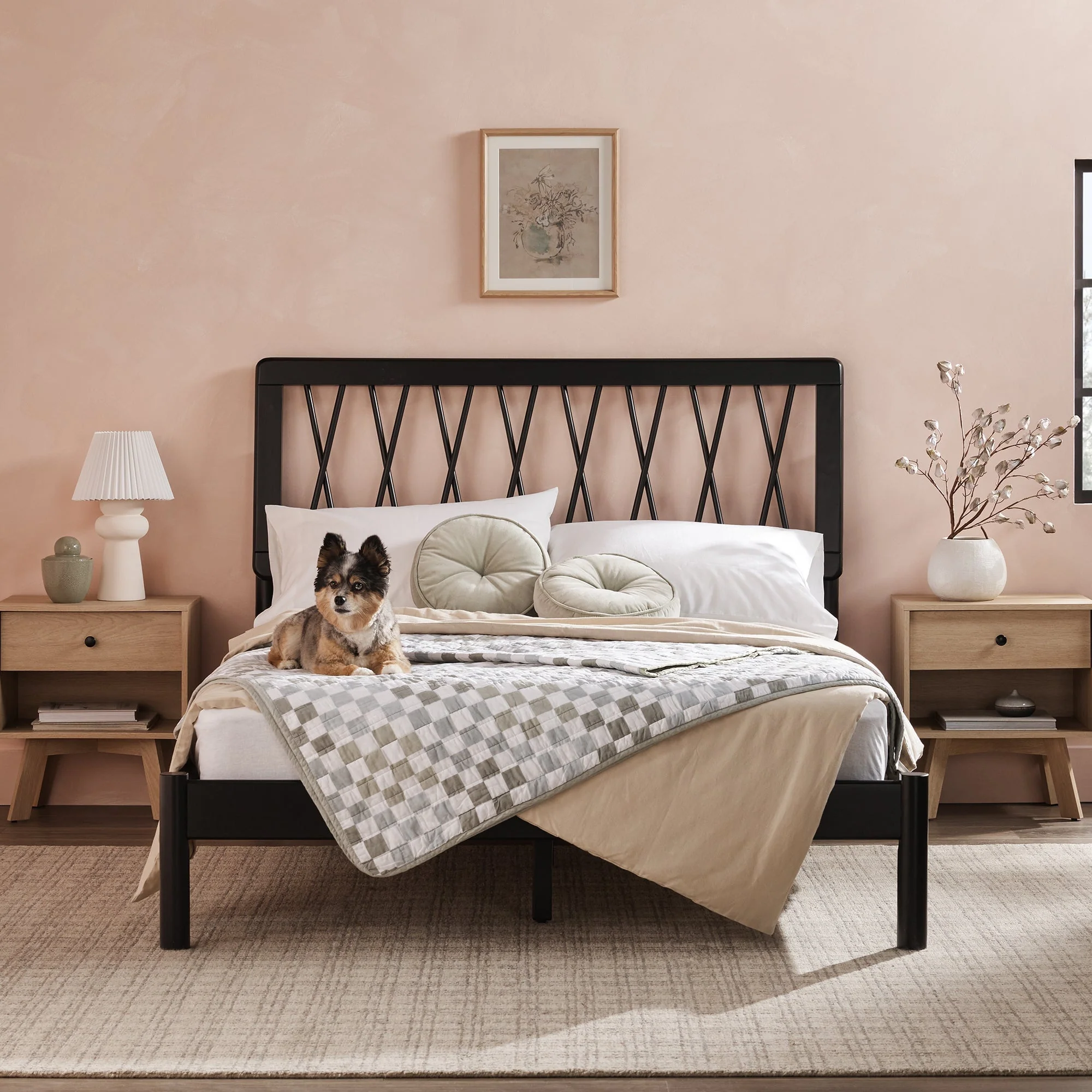 Cama X Spindle Mid-Century Modern Solid Wood Bed - Image 10