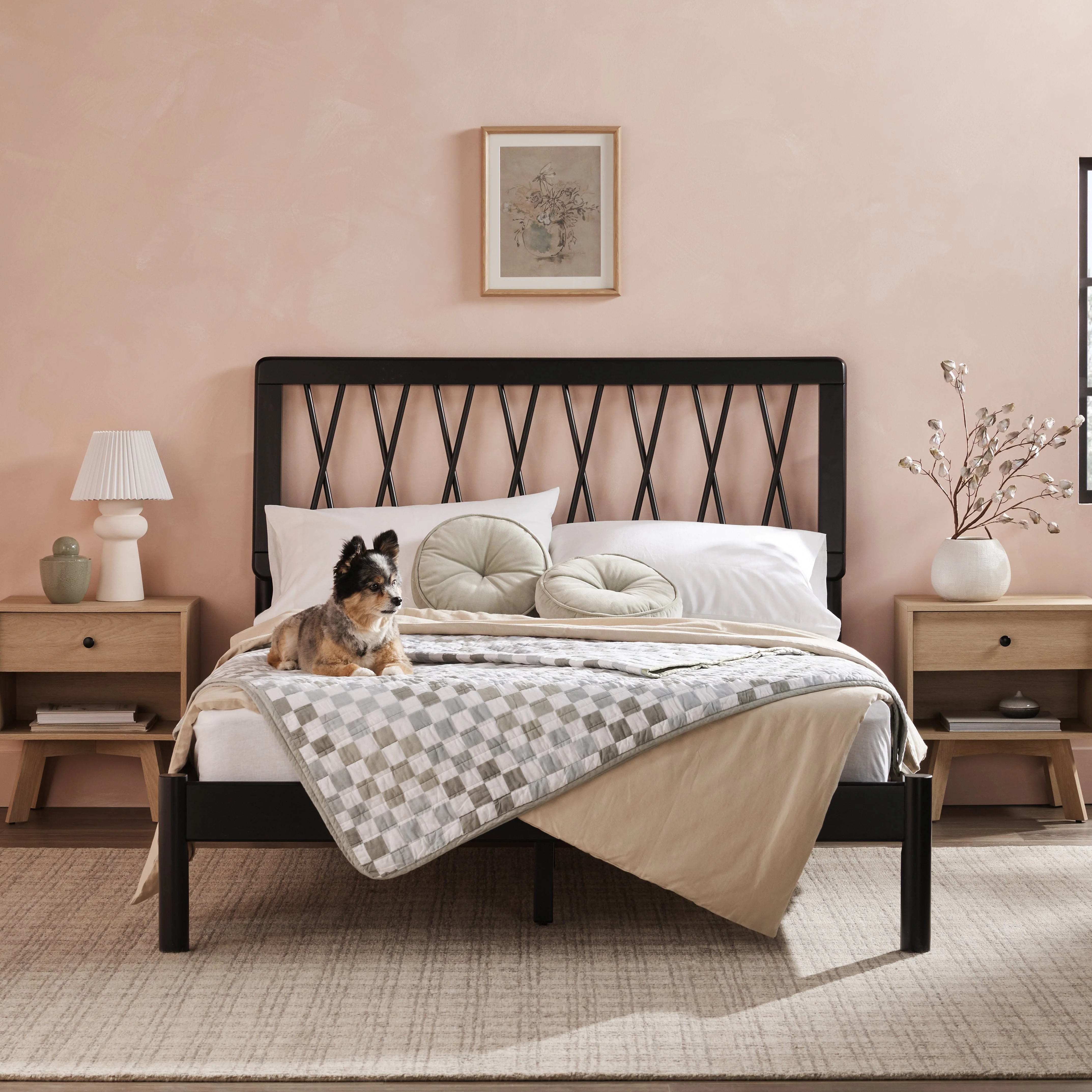 Cama X Spindle Mid-Century Modern Solid Wood Bed - Image 11
