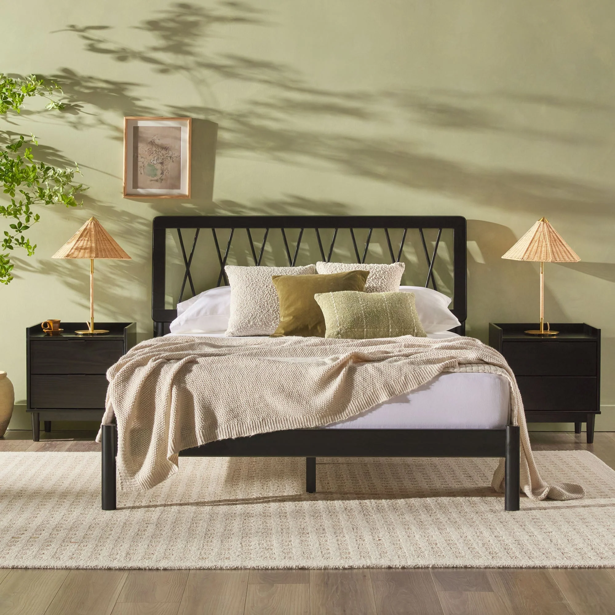 Cama X Spindle Mid-Century Modern Solid Wood Bed - Image 17