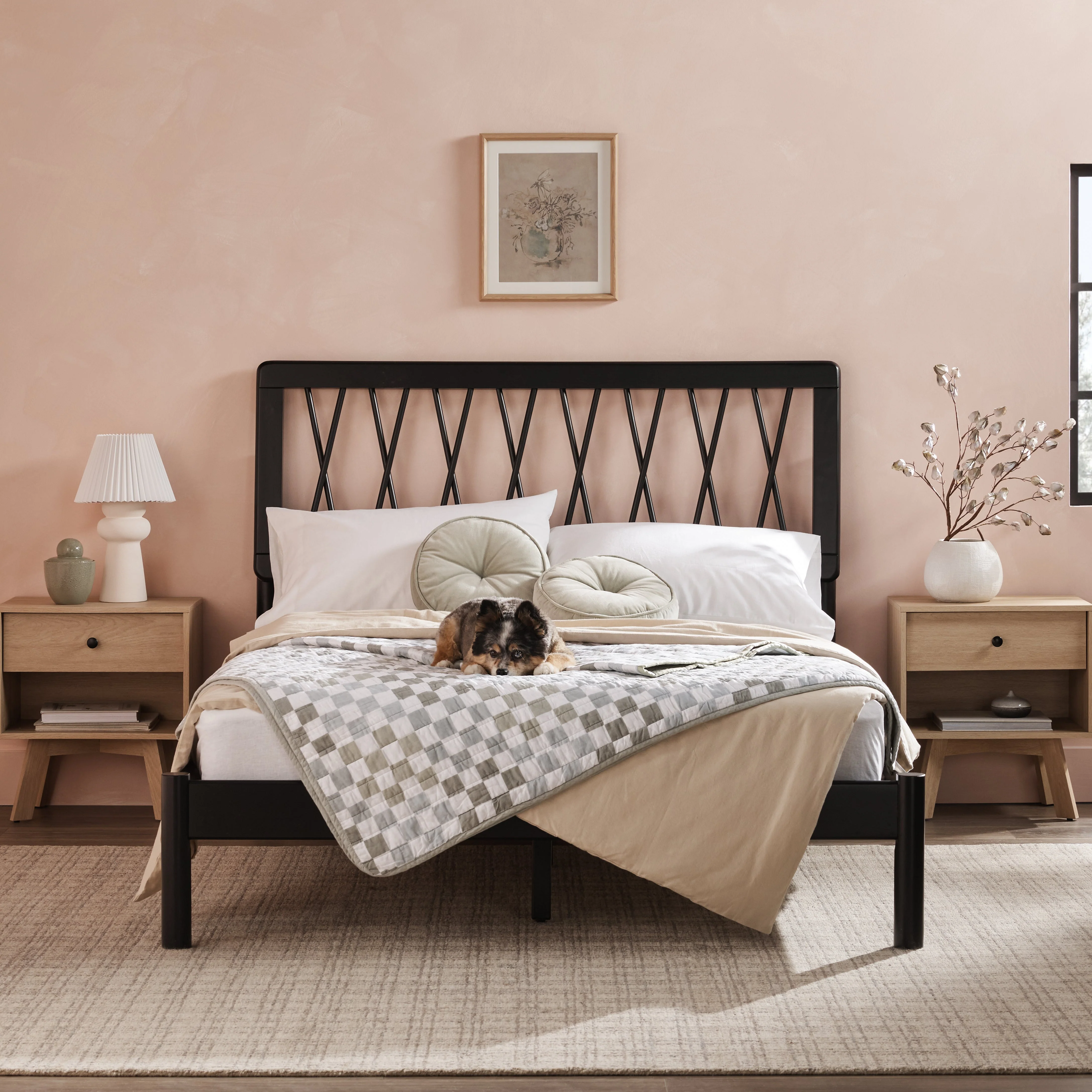 Cama X Spindle Mid-Century Modern Solid Wood Bed - Image 9