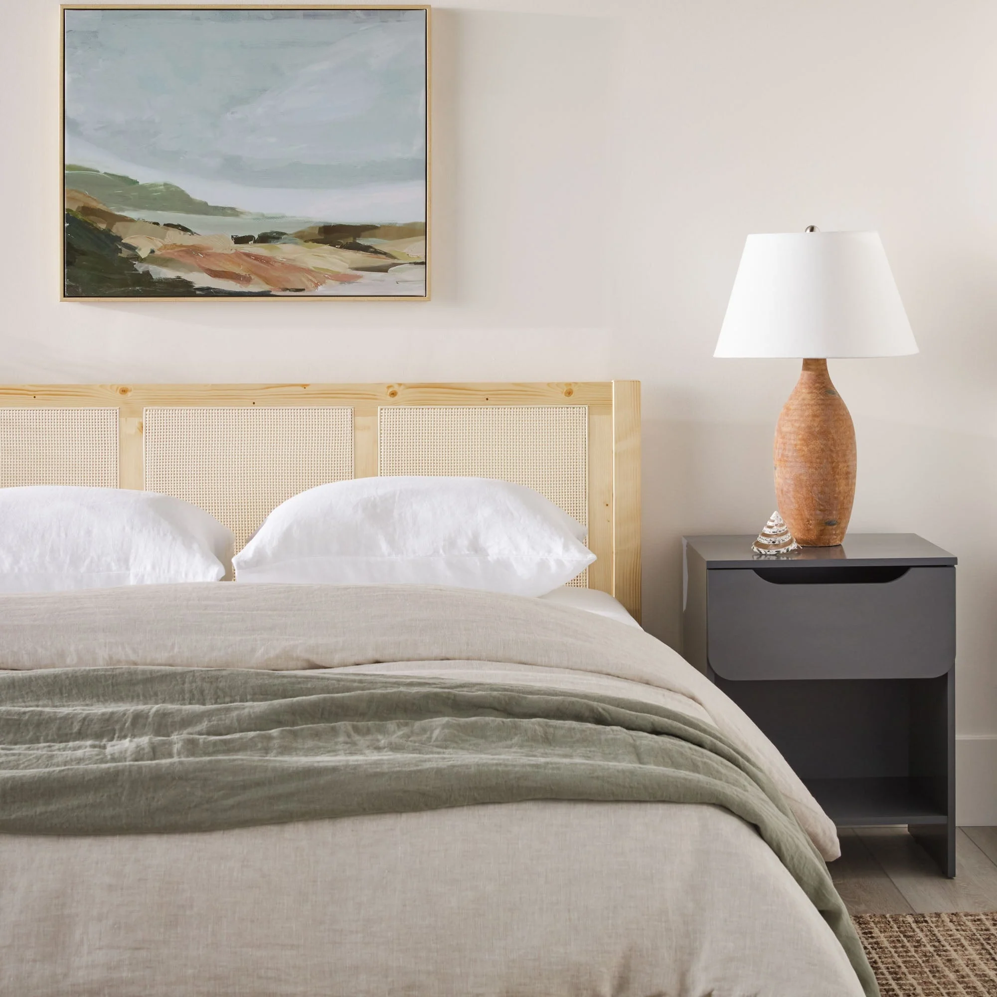 Yasmina Solid Wood Rattan Paneled Platform Bed (Queen or King) - Image 13