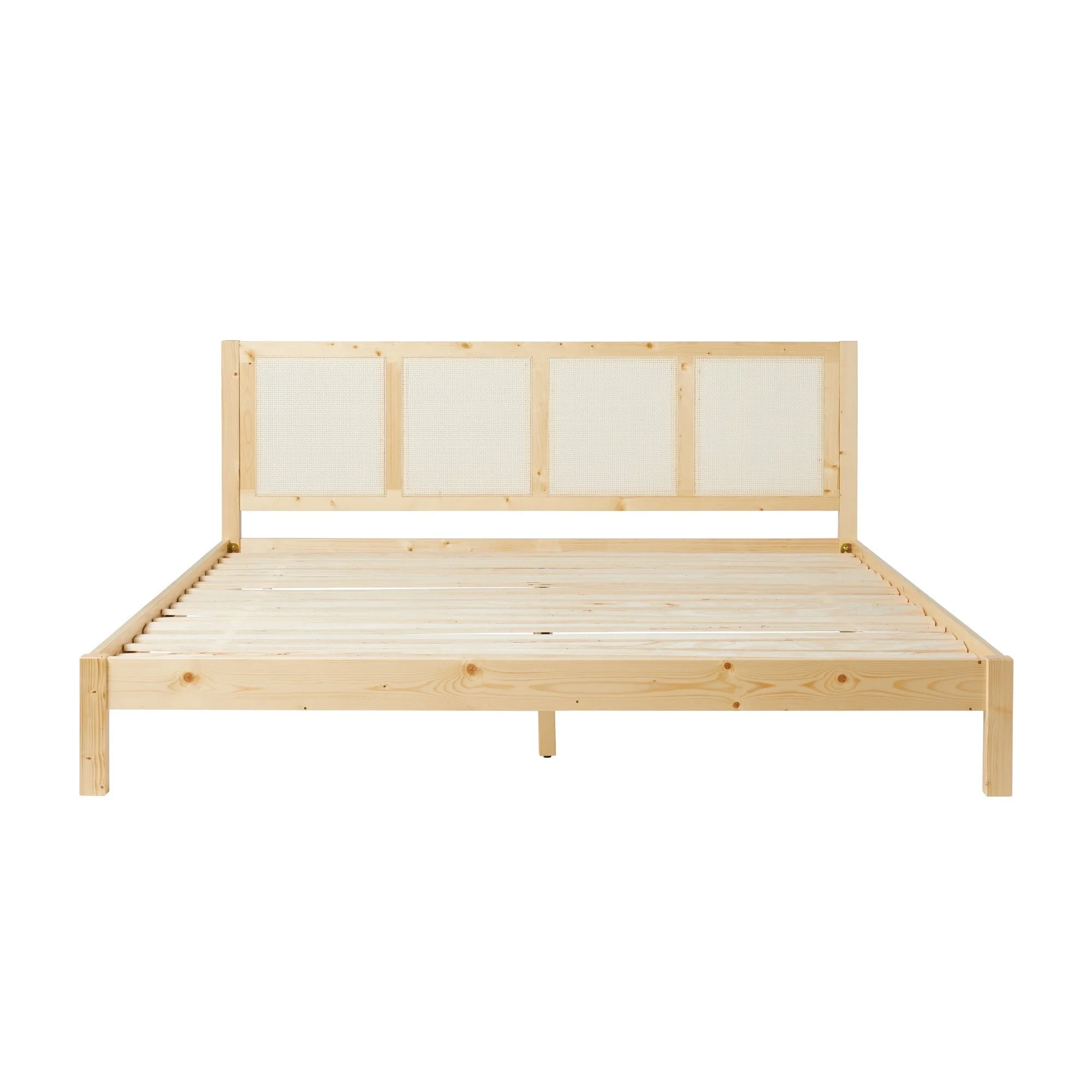 Yasmina Solid Wood Rattan Paneled Platform Bed (Queen or King) - Image 27
