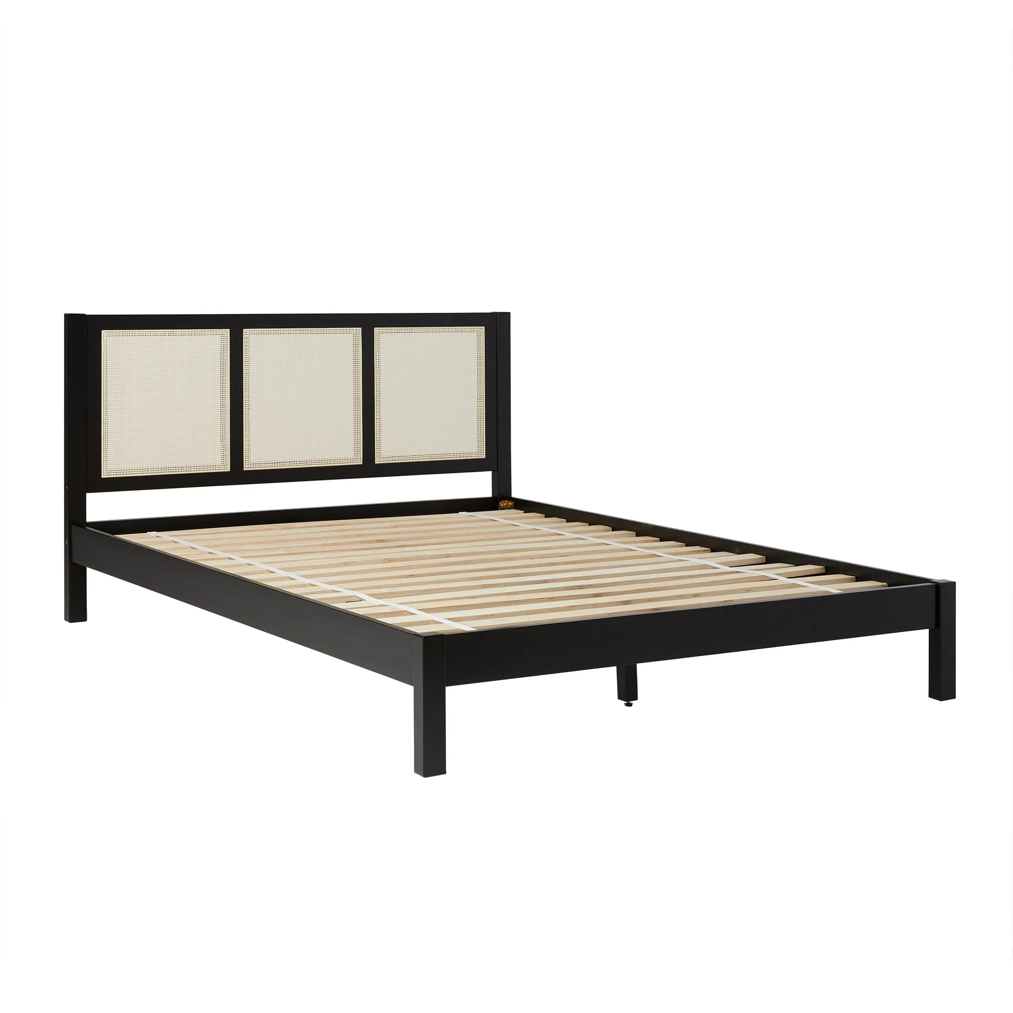 Yasmina Solid Wood Rattan Paneled Platform Bed (Queen or King) - Image 9